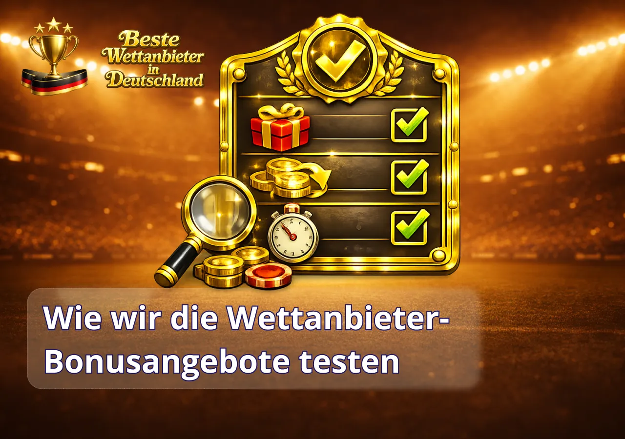 Bewertung der Wettanbieter-Bonusangebote nach Bonuswert, Bedingungen, Transparenz und Nutzerfreundlichkeit.